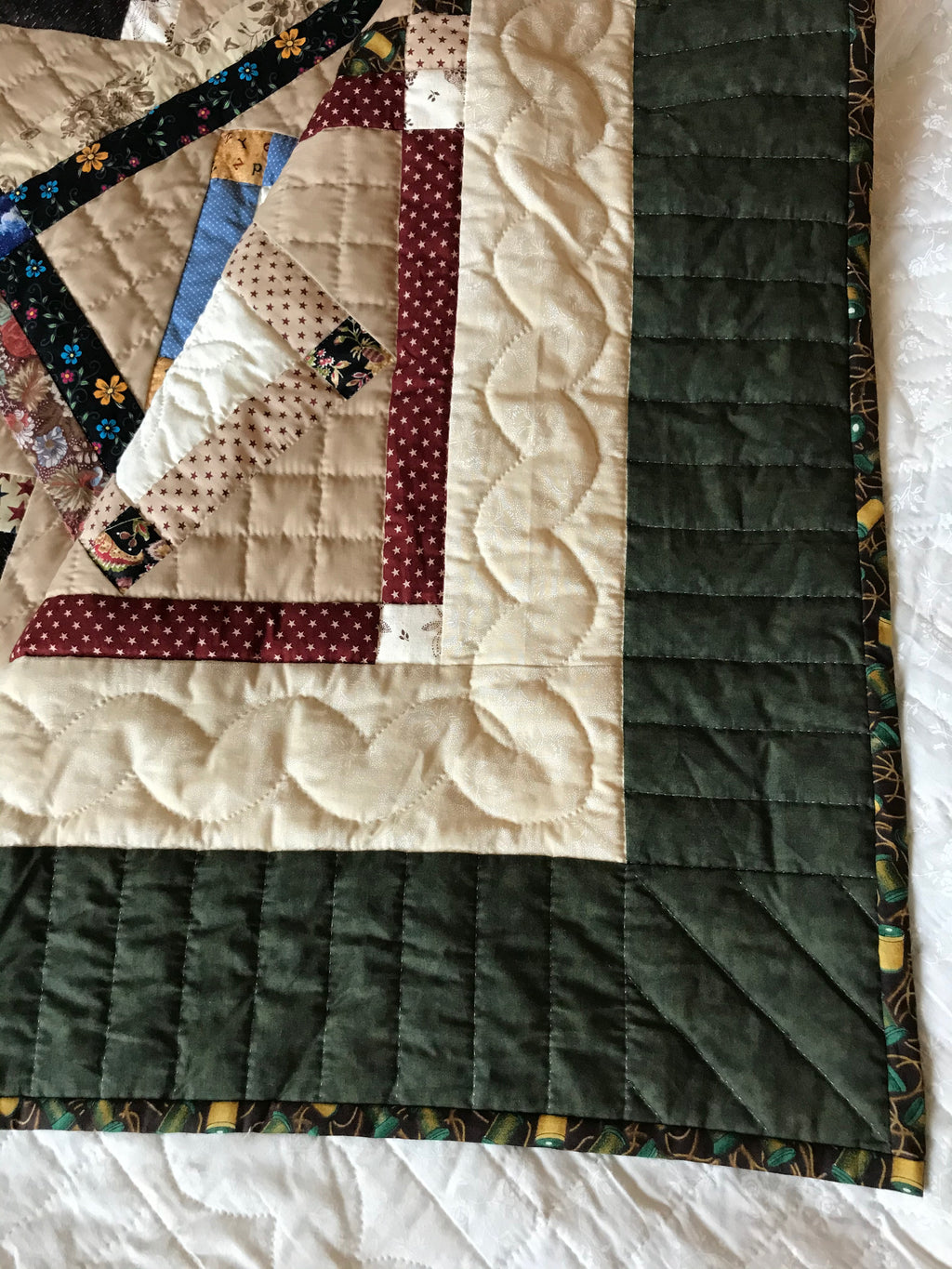 Window View Scrap Patchwork Amish Quilt 95x104
