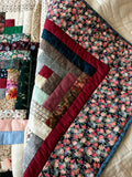 Grandmas Scrap Log Cabin Patchwork Amish Quilt 99x108