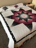 Gray Burgundy Lone Star Patchwork