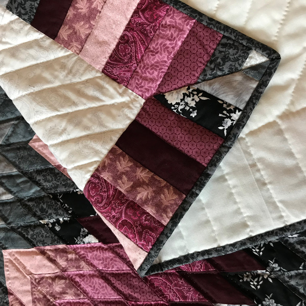 Gray Burgundy Lone Star Patchwork