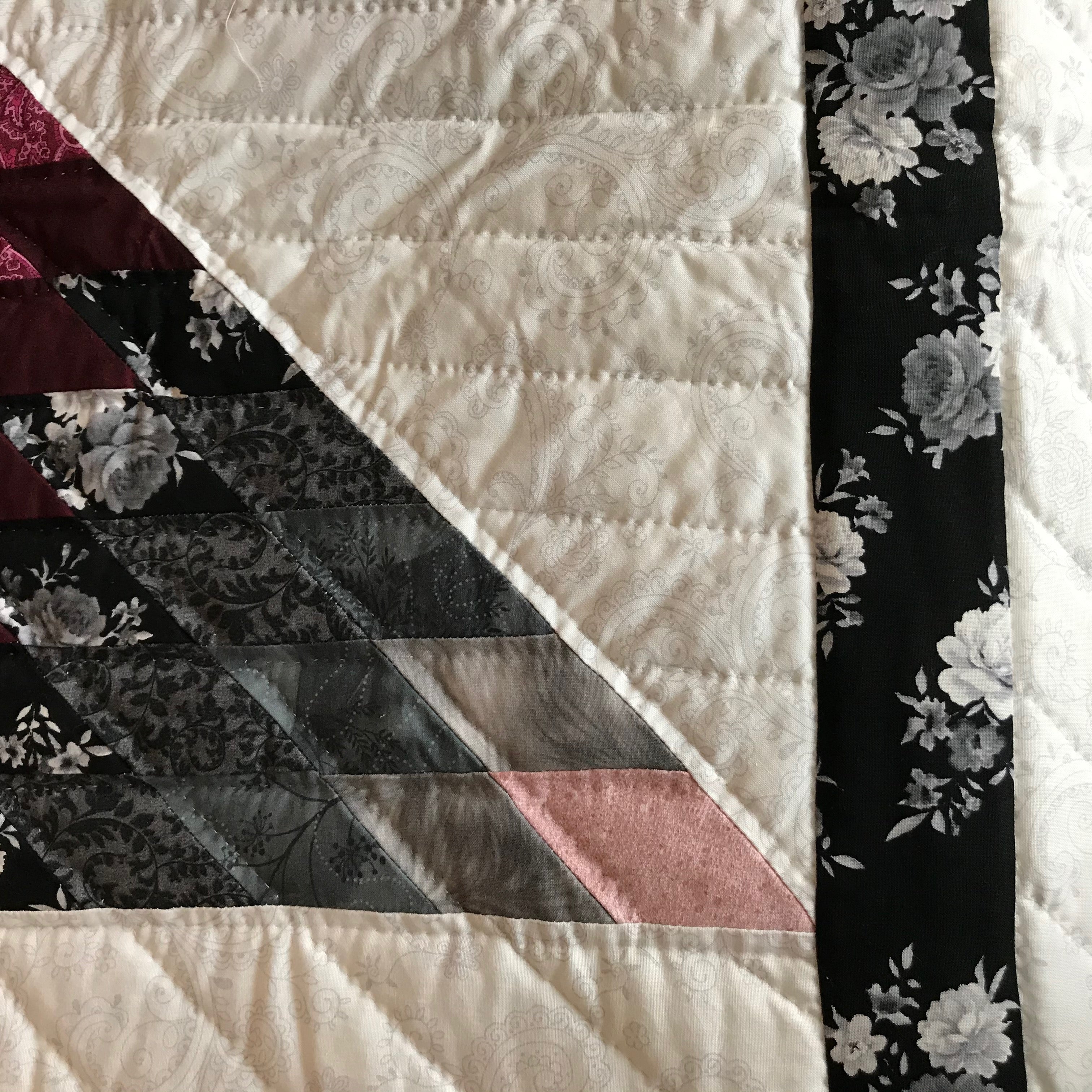Gray Burgundy Lone Star Patchwork