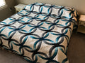 Teal Gray Wedding Ring Patchwork