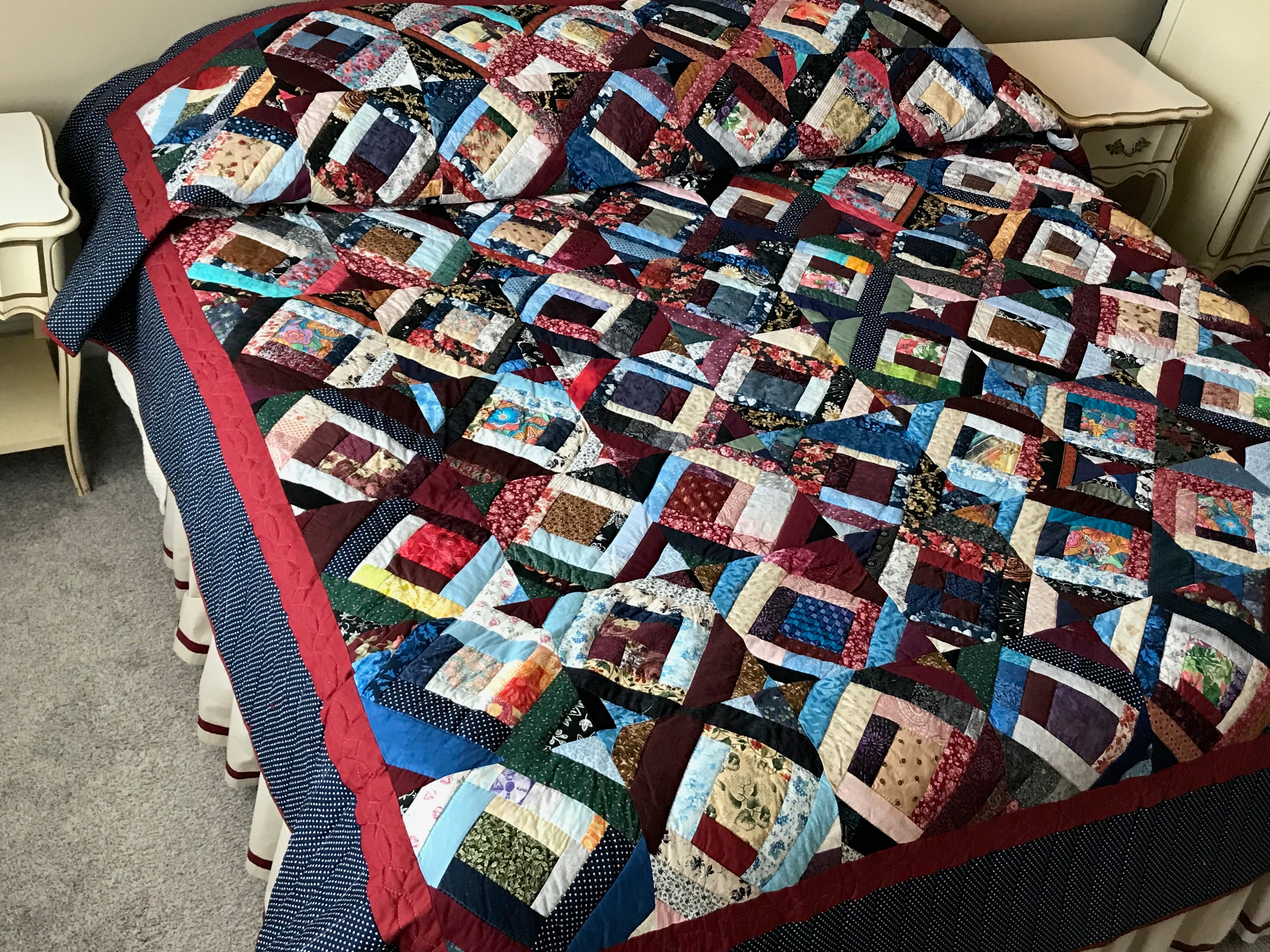 Scrap Collection Log Cabin Patchwork