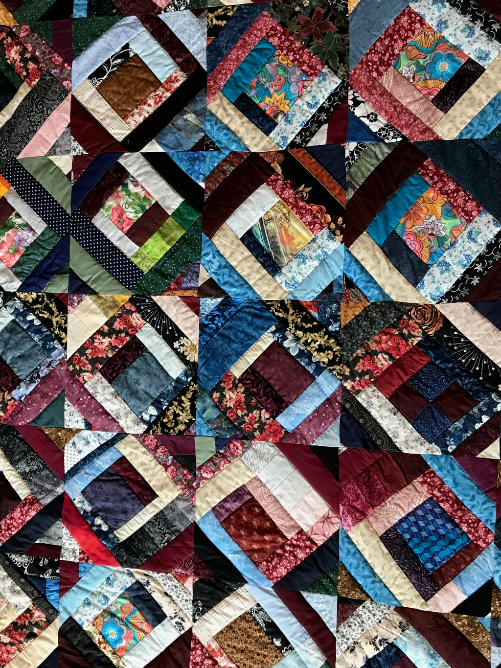 Scrap Collection Log Cabin Patchwork