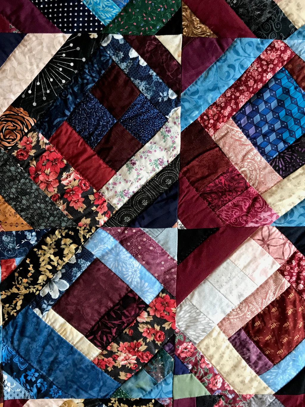 Scrap Collection Log Cabin Patchwork