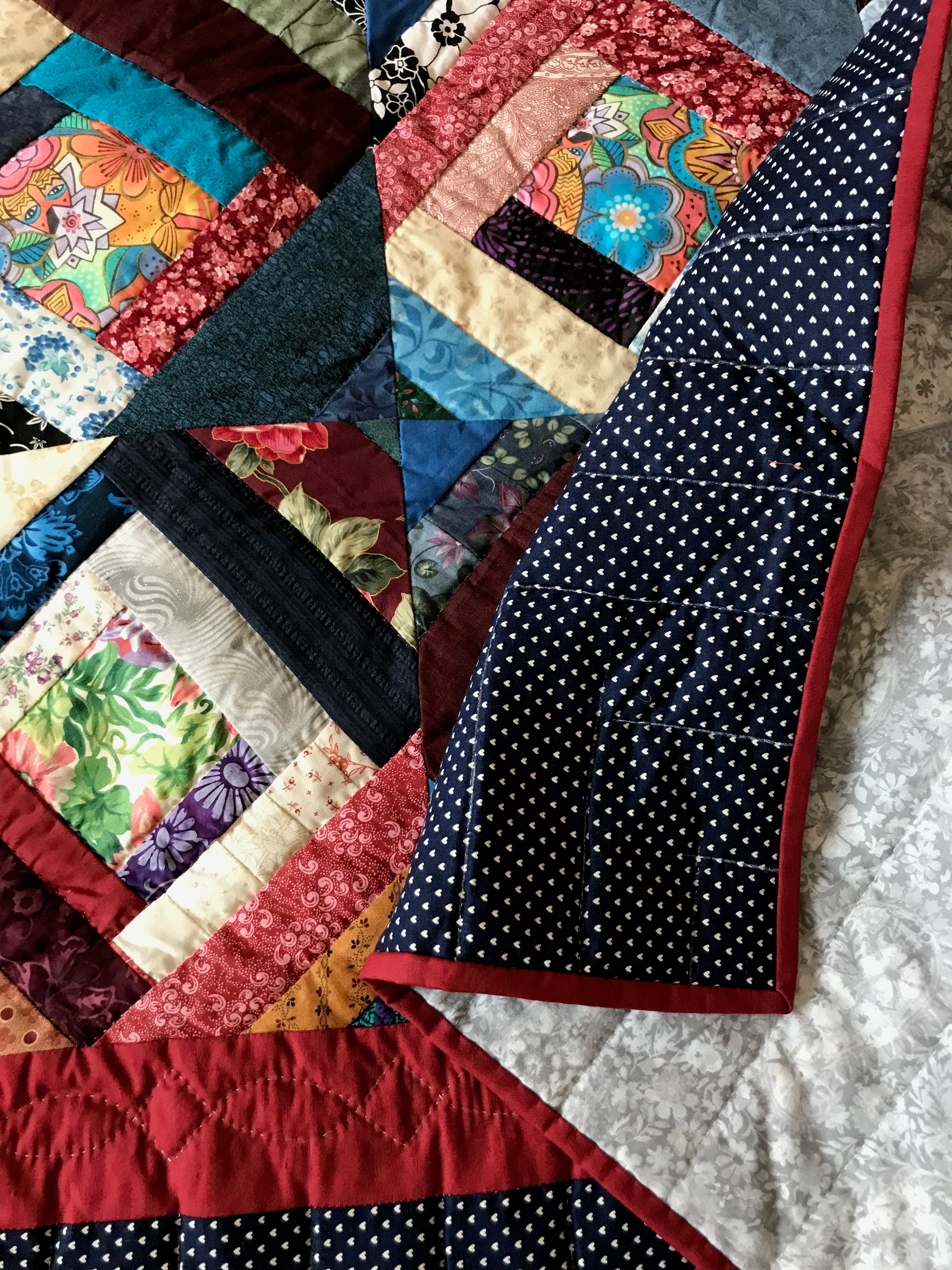 Scrap Collection Log Cabin Patchwork