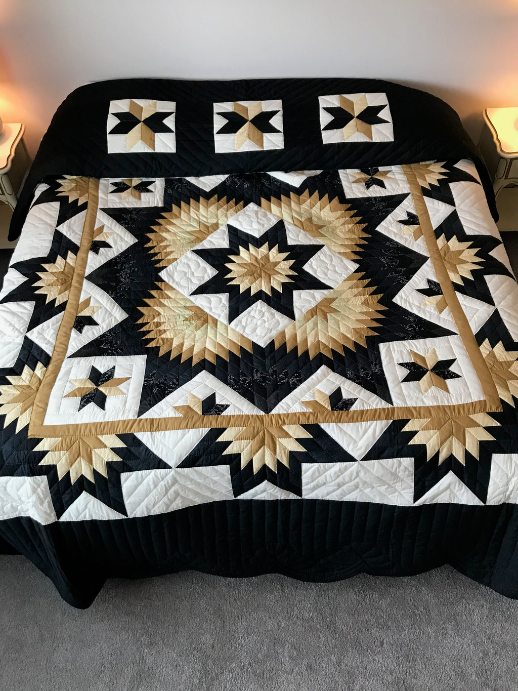 Rising Stars Patchwork Amish Quilt 108x118