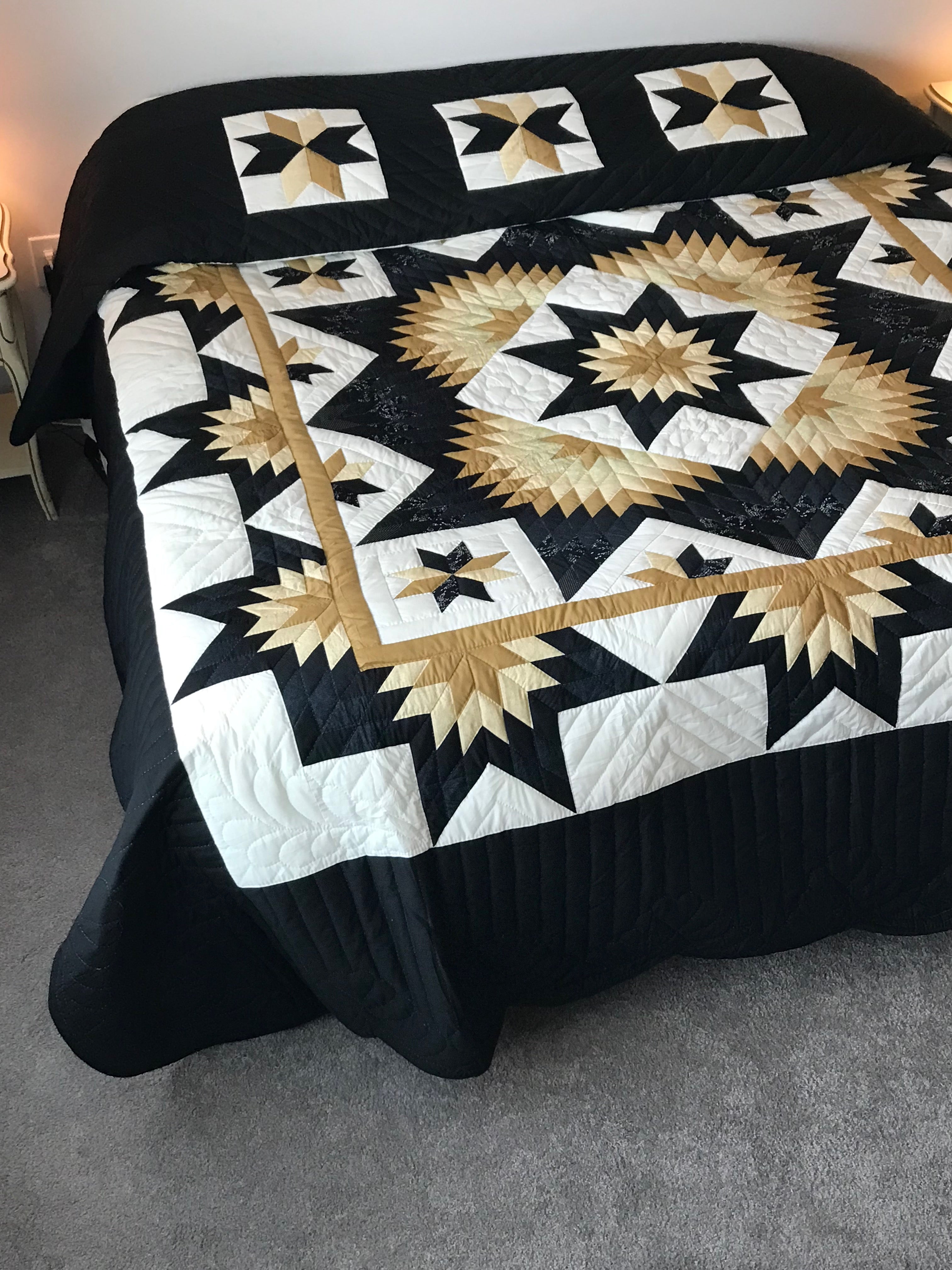 Rising Stars Patchwork Amish Quilt 108x118