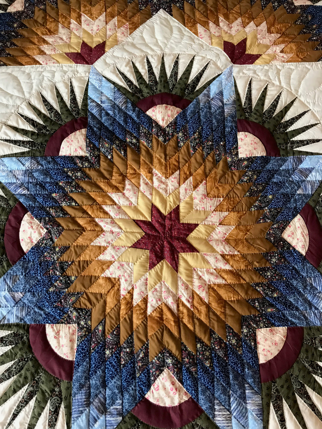 Broken Twinkling Star Amish Patchwork Quilt 99x113. V132.HMA