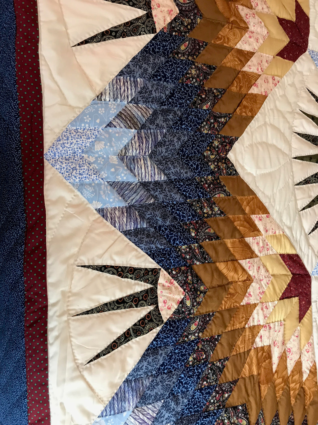 Broken Twinkling Star Amish Patchwork Quilt 99x113. V132.HMA