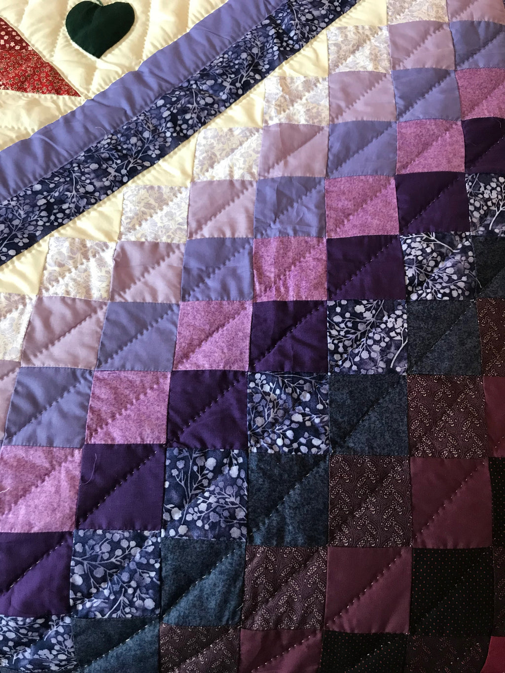 Trip Around the Star Large Amish Quilt 109x118. V134.HMA