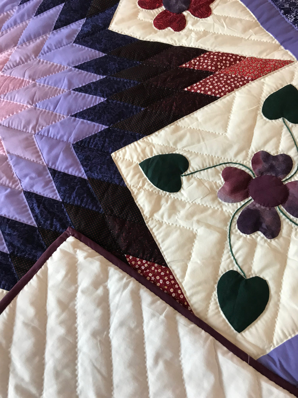 Trip Around the Star Large Amish Quilt 109x118. V134.HMA