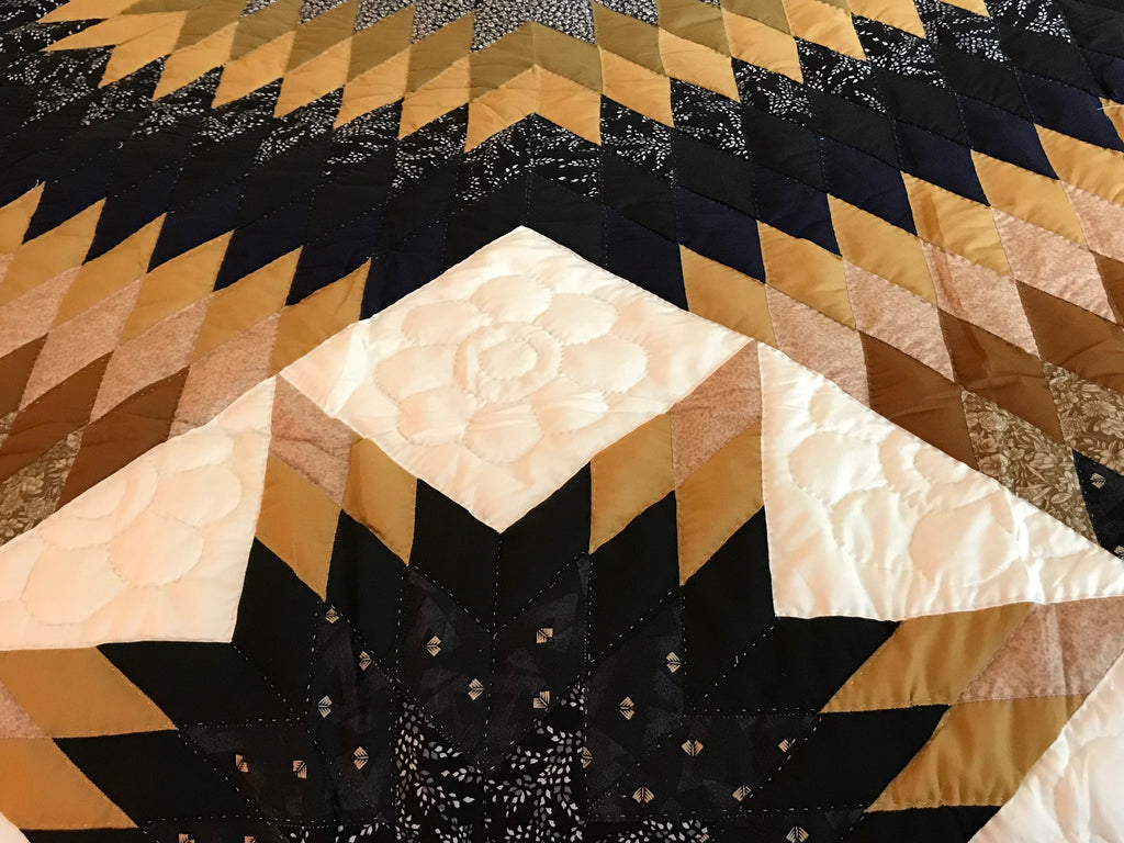 Stunning Lone Star in Stars Patchwork Amish Quilt 107x114. V138.HMA