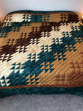 Down the Mountain Road Patchwork Large Amish Quilt 117x117. V143.HMA