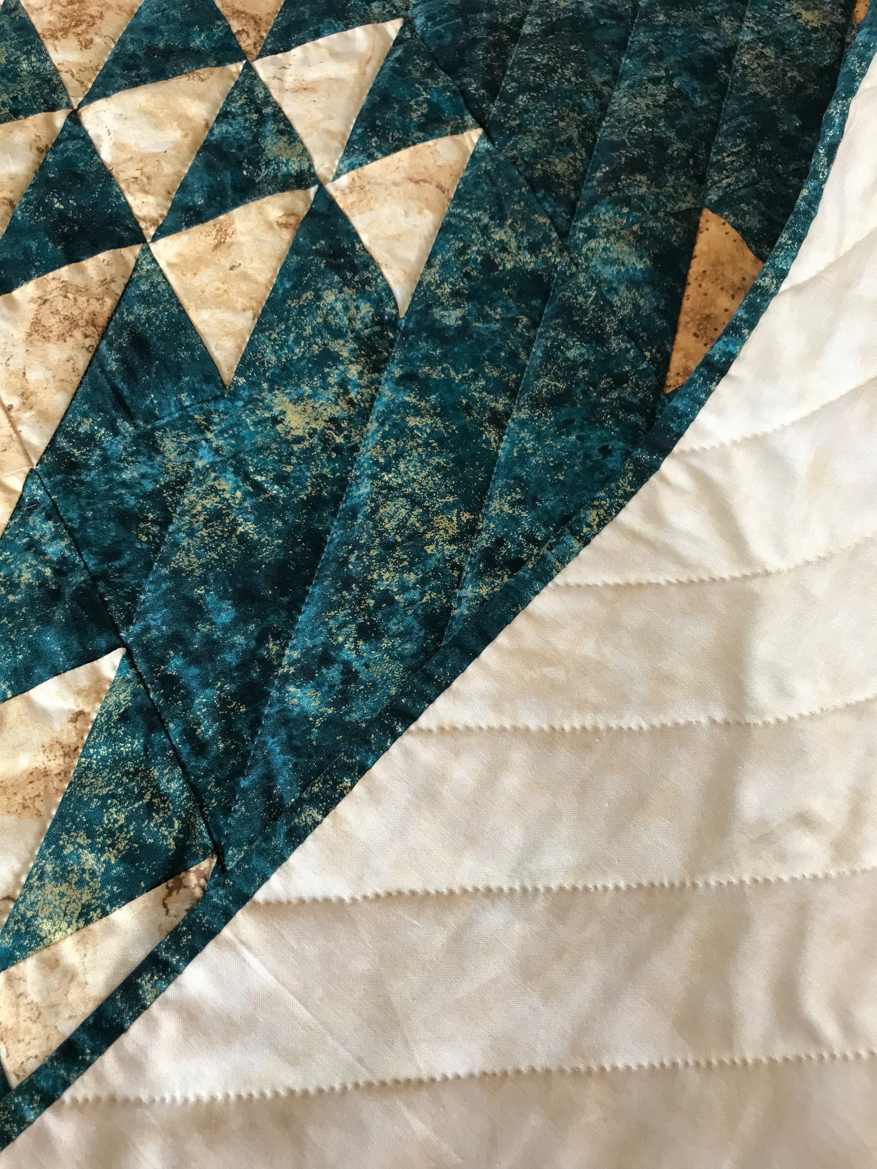 Down the Mountain Road Patchwork Large Amish Quilt 117x117. V143.HMA