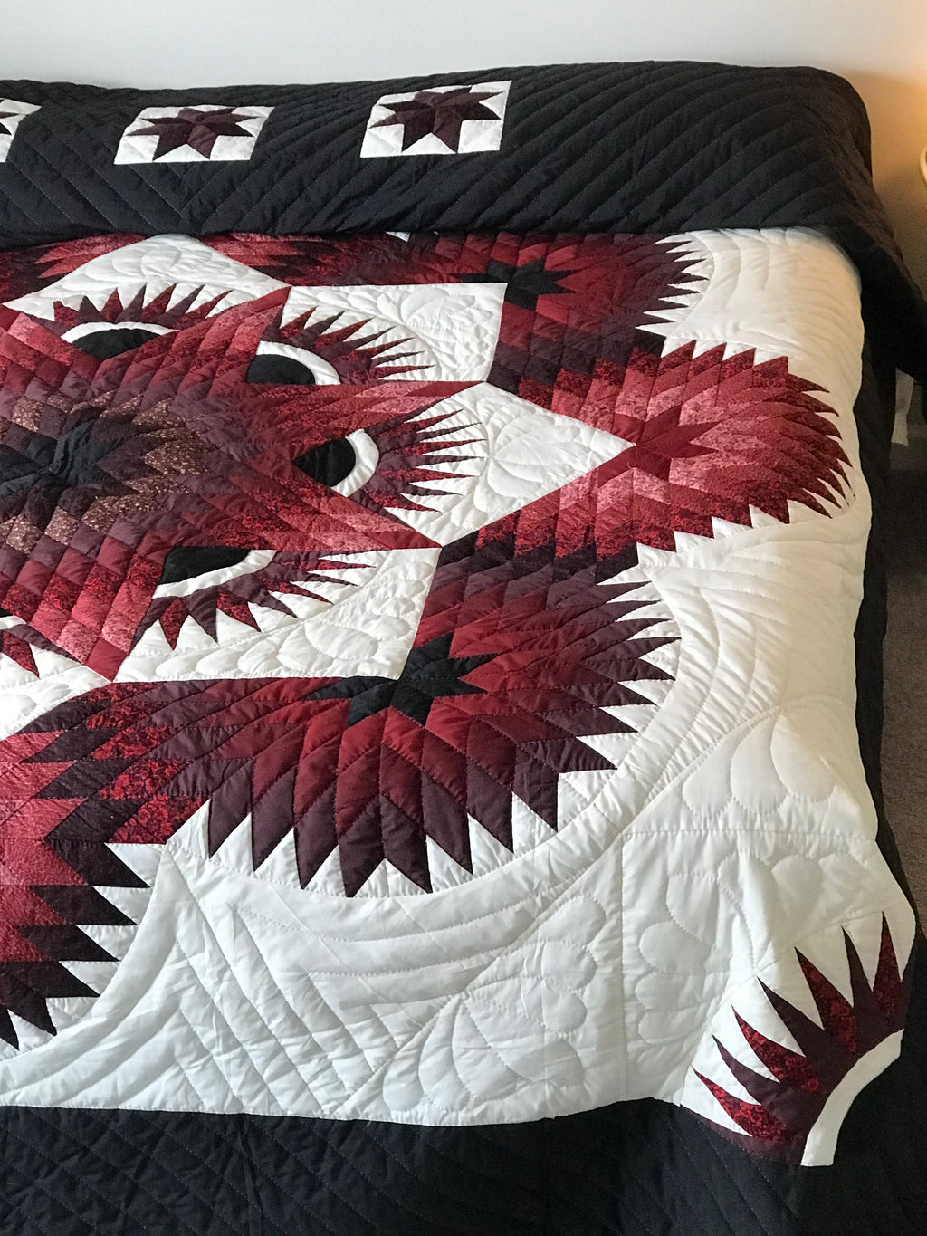 Twinkling Diamond Star Patchwork Quilt 104x117. V145.HMA