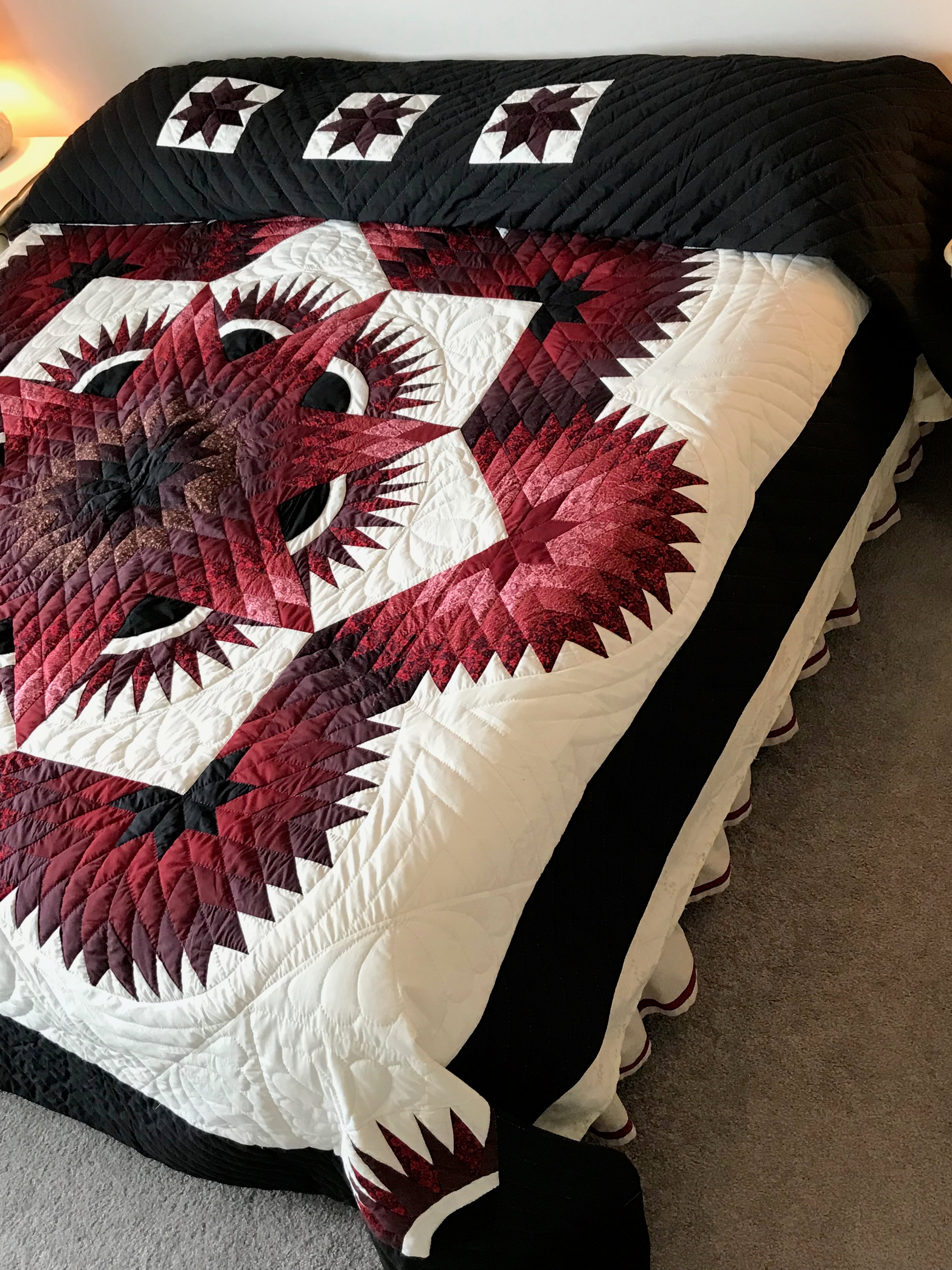 Twinkling Diamond Star Patchwork Quilt 104x117. V145.HMA