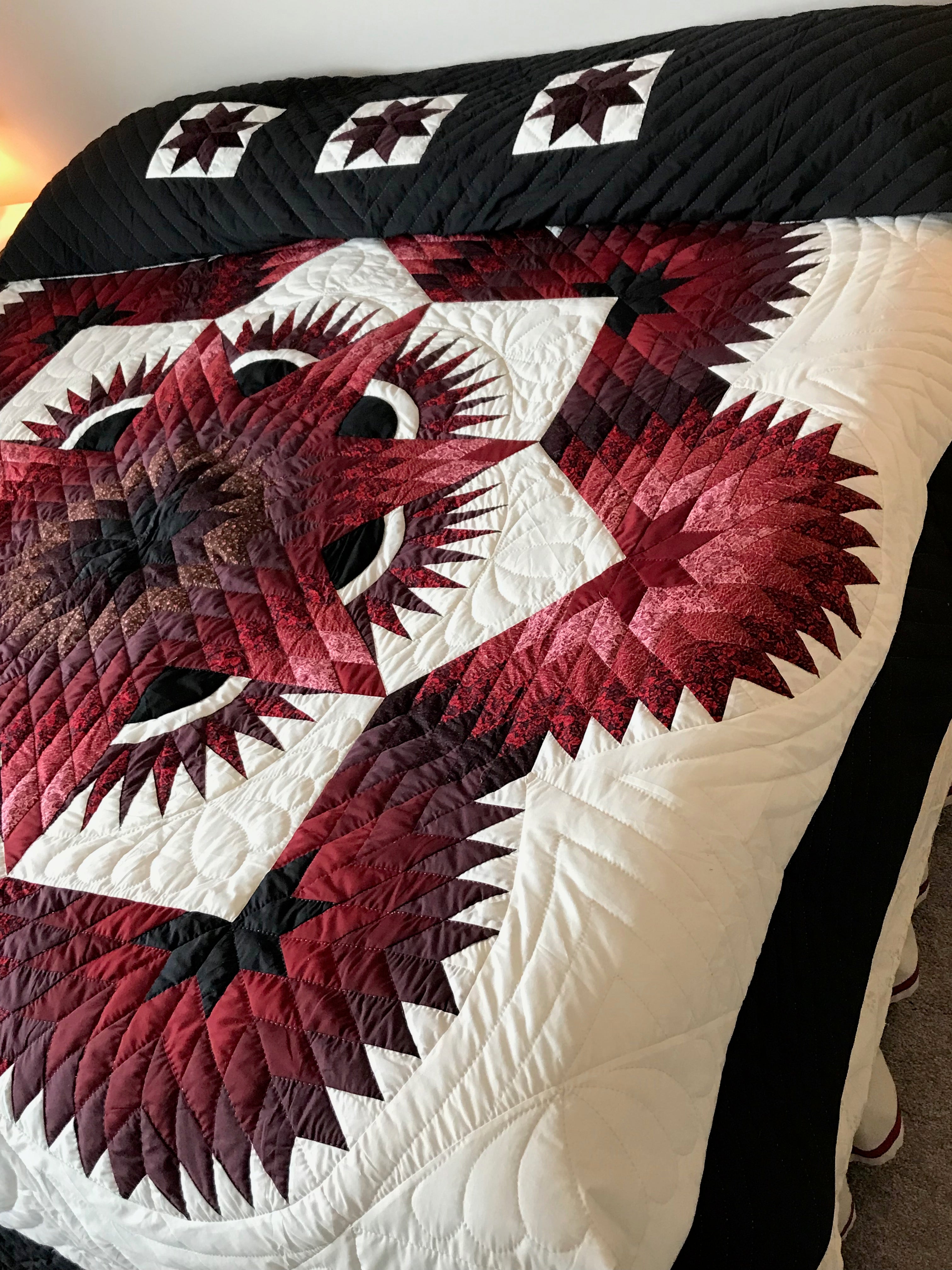 Twinkling Diamond Star Patchwork Quilt 104x117. V145.HMA