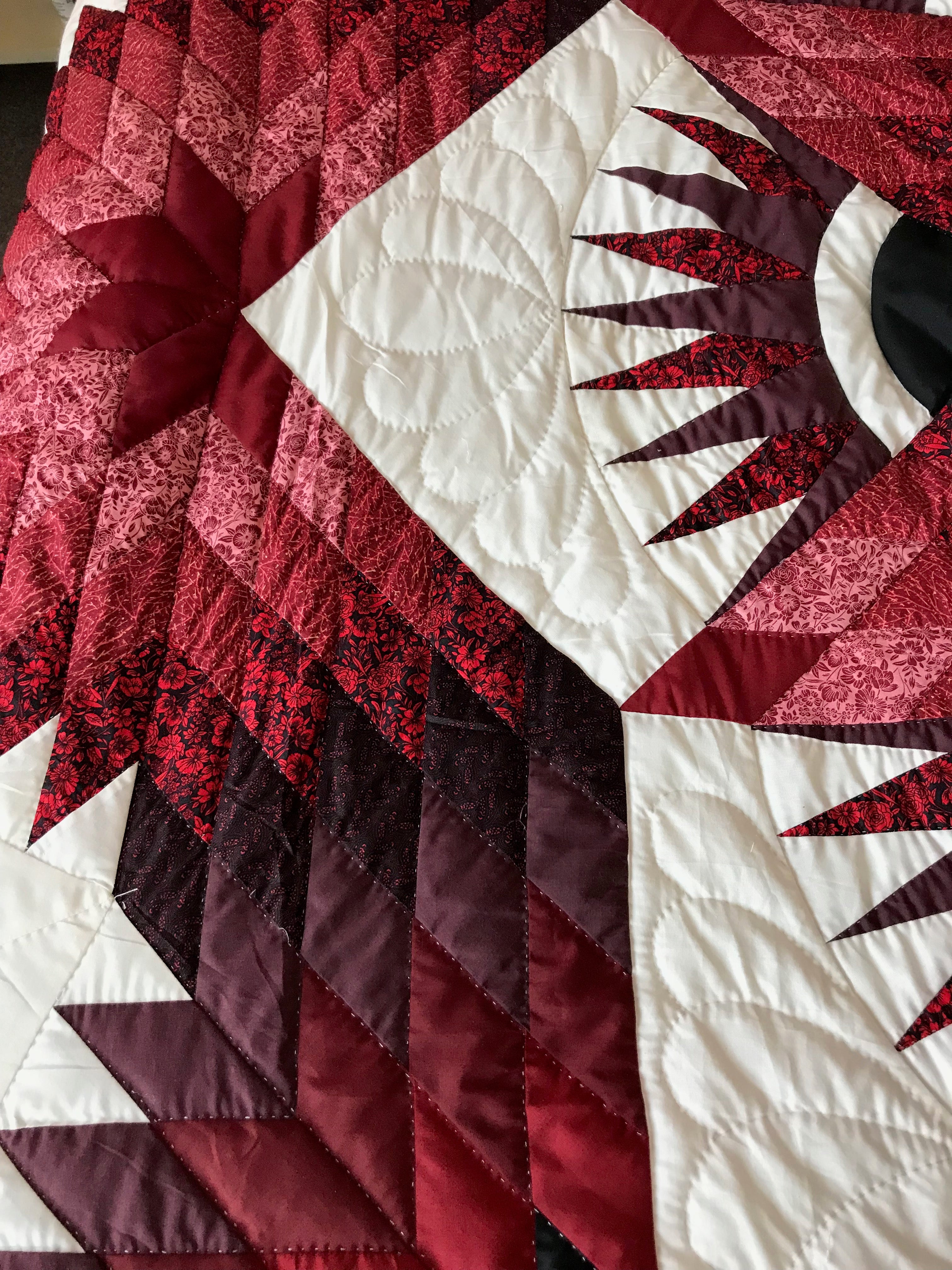 Twinkling Diamond Star Patchwork Quilt 104x117. V145.HMA