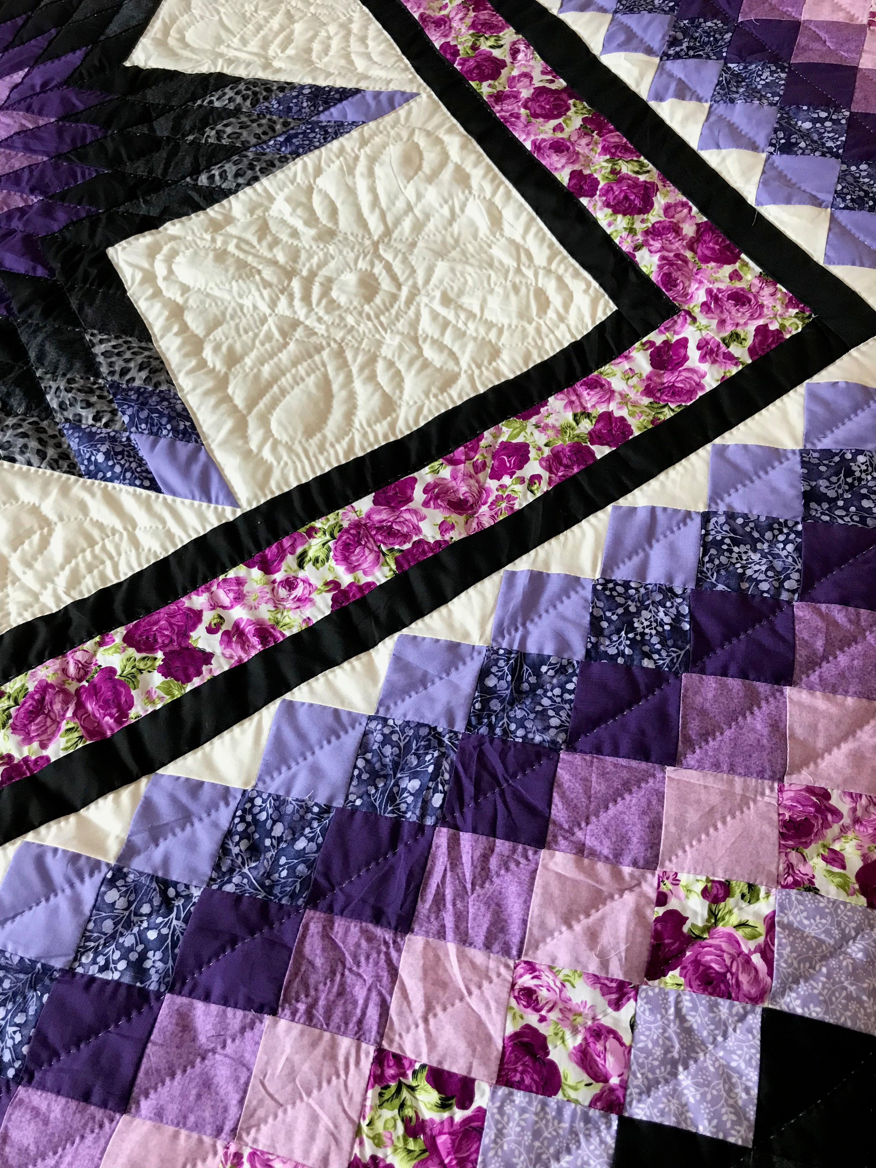 Trip Around Lone Star Large Patchwork Amish Quilt 110x119. V147.HMA