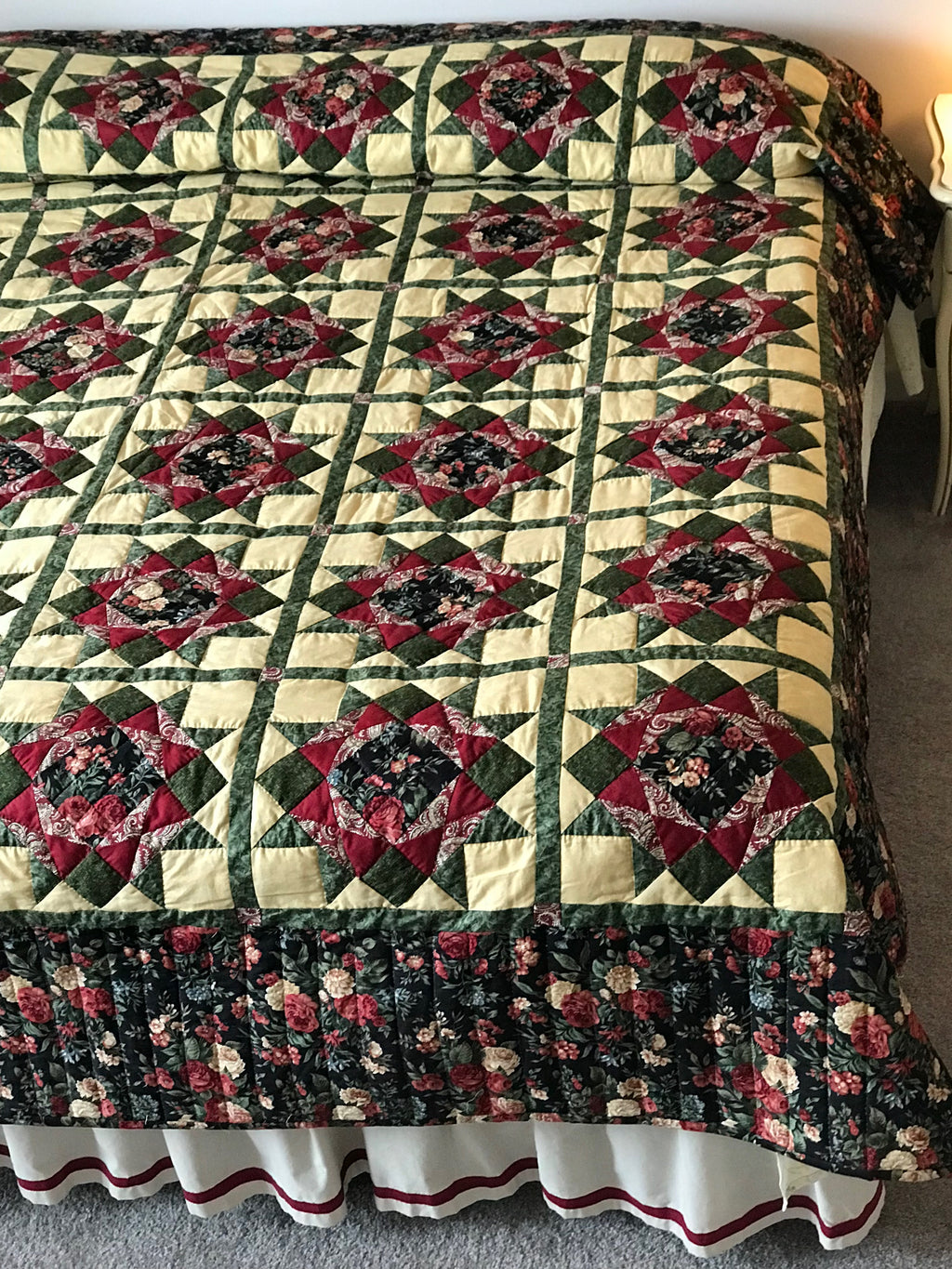 Grandmas Patchwork Starry Stars Amish Quilt 97x110