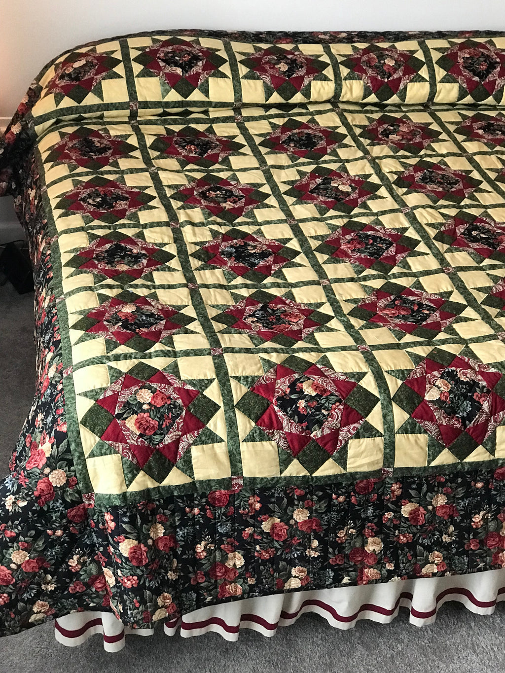 Grandmas Patchwork Starry Stars Amish Quilt 97x110
