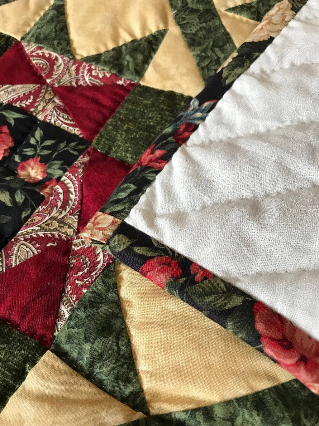 Grandmas Patchwork Starry Stars Amish Quilt 97x110