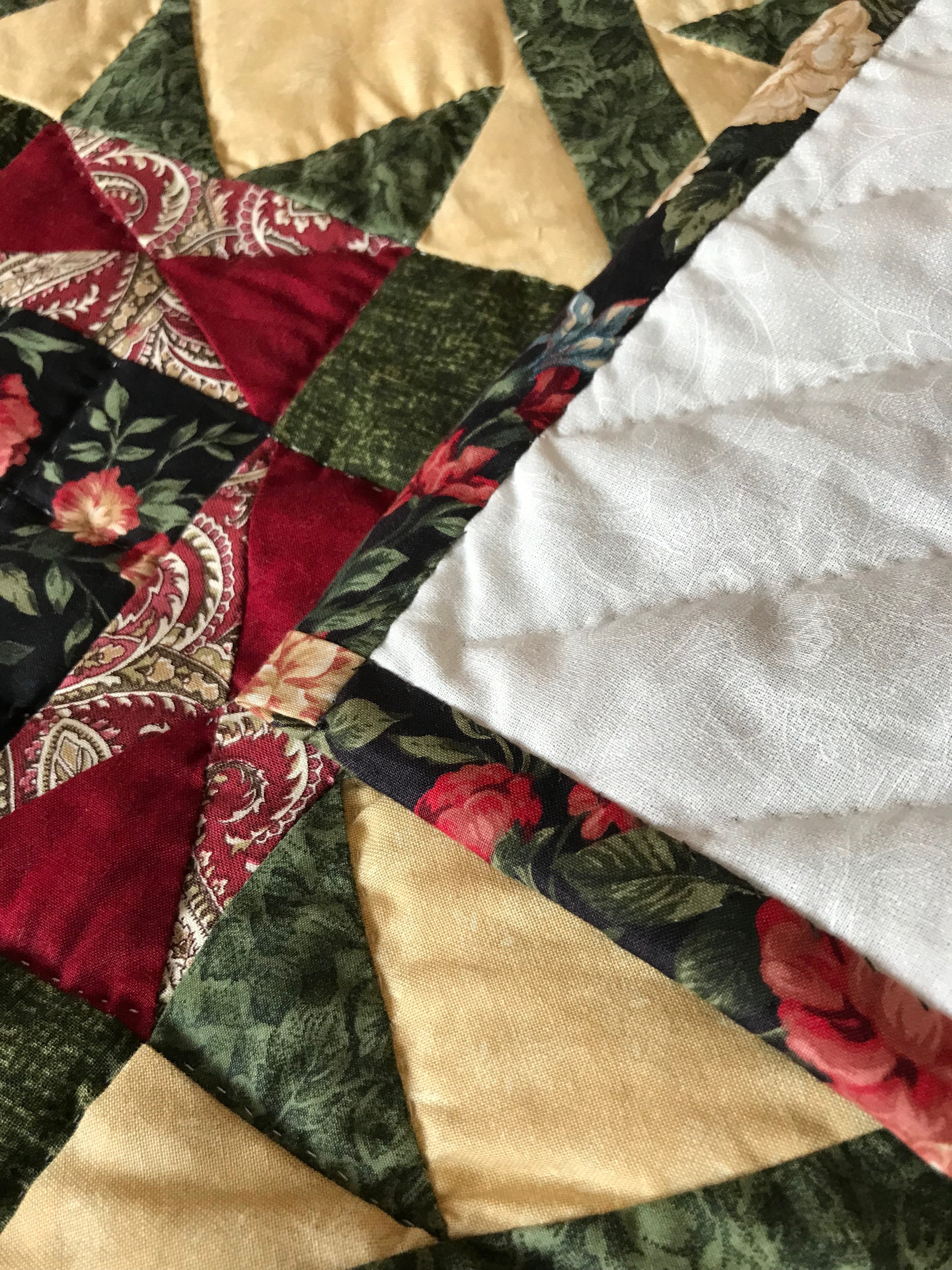 Grandmas Patchwork Starry Stars Amish Quilt 97x110