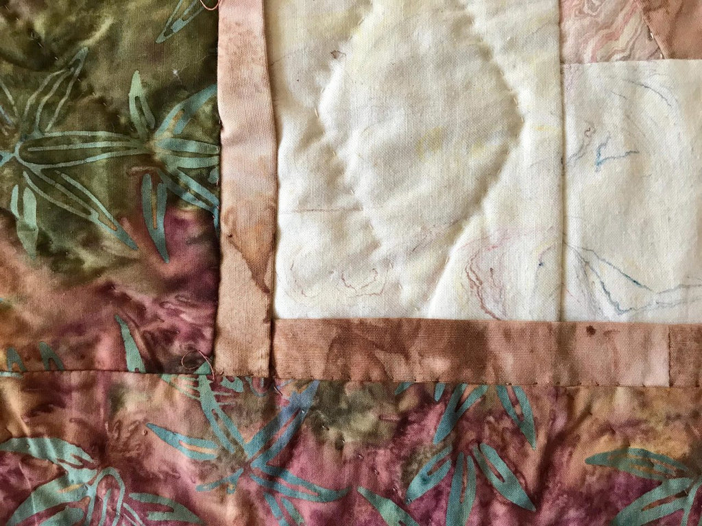 Batik Attic Window Hand Quilted Quilt Wall Hanging