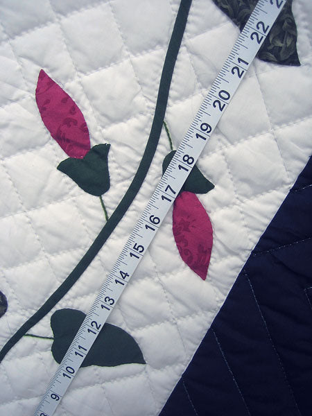 Amish Morning Glory Flower Wall Hanging Quilt