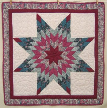 Amish Lone Star Patchwork Wall Hanging Quilt