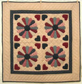 Amish Dresden Flower Patchwork Wall Hanging Quilt