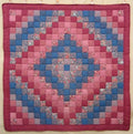 Amish Puffy Trip Around World Patchwork Wall Hanging Quilt