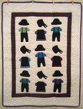 Amish Clothesline Clothes Patchwork Wall Hanging Quilt