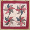 Amish Pinwheel Flower Patchwork Wall Hanging Quilt