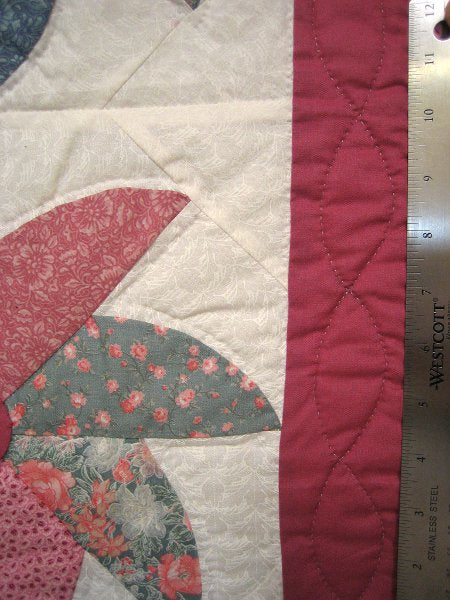 Amish Pinwheel Flower Patchwork Wall Hanging Quilt