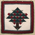 Amish Evergreen Tree Patchwork Wall Hanging Quilt