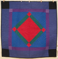Amish Center Diamond Patchwork Wall Hanging Quilt