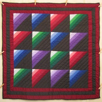 Amish Squares Diamond Wall Hanging Quilt