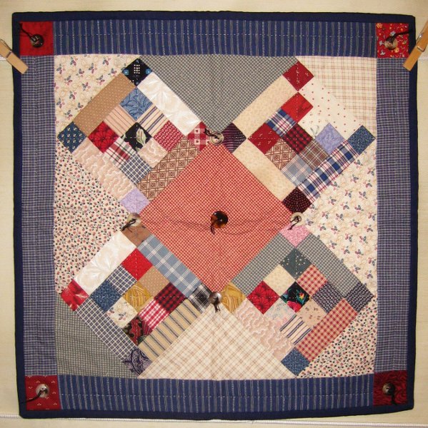 Hopscotch Nine Patch Amish Quilt Wallhanging