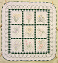 Amish Embroidered Flower Wall Hanging Quilt