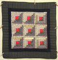 Grandmas Amish Log Cabin Patchwork Wall Hanging Quilt