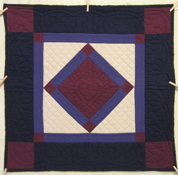 Amish Center Diamond Dutch Color Wall Hanging Quilt