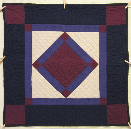 Amish Center Diamond Dutch Color Wall Hanging Quilt