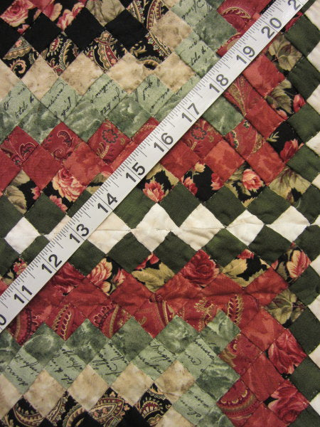 Amish Miniature Diamond Square Wall Hanging Quilt