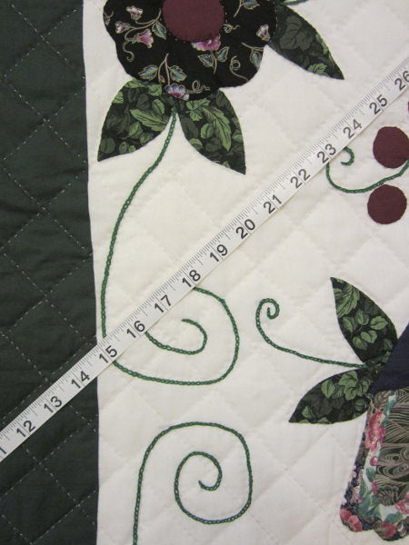 Amish Peacock Applique Wall Hanging Quilt