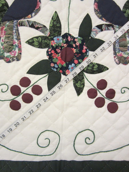 Amish Peacock Applique Wall Hanging Quilt