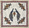 Amish Flower Peacock Applique Wall Hanging Quilt
