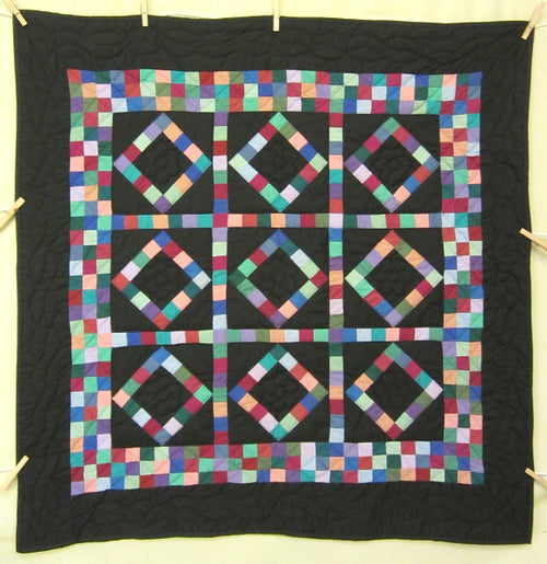 Amish Scrappy Patchwork Wall Hanging Quilt