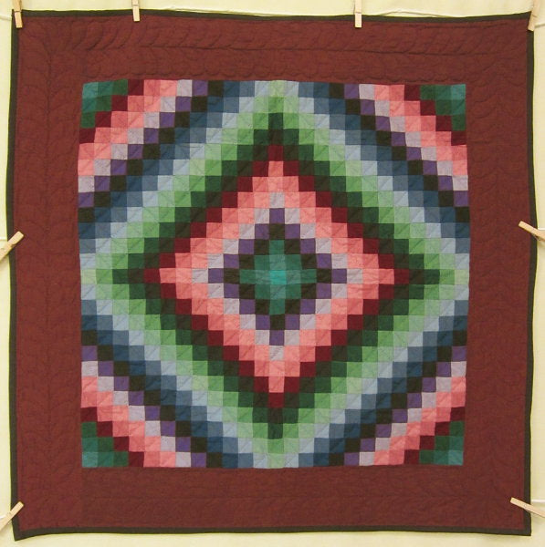 Amish Trip Around World Wall Hanging Quilt